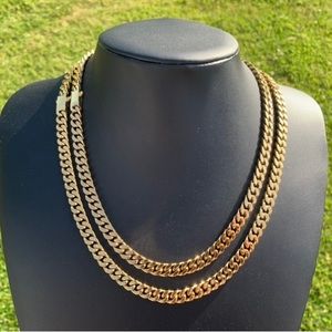 18k Gold Plated Miami Cuban Link Chain Necklace 8mm 20” 22” 24” Men’s Women’s